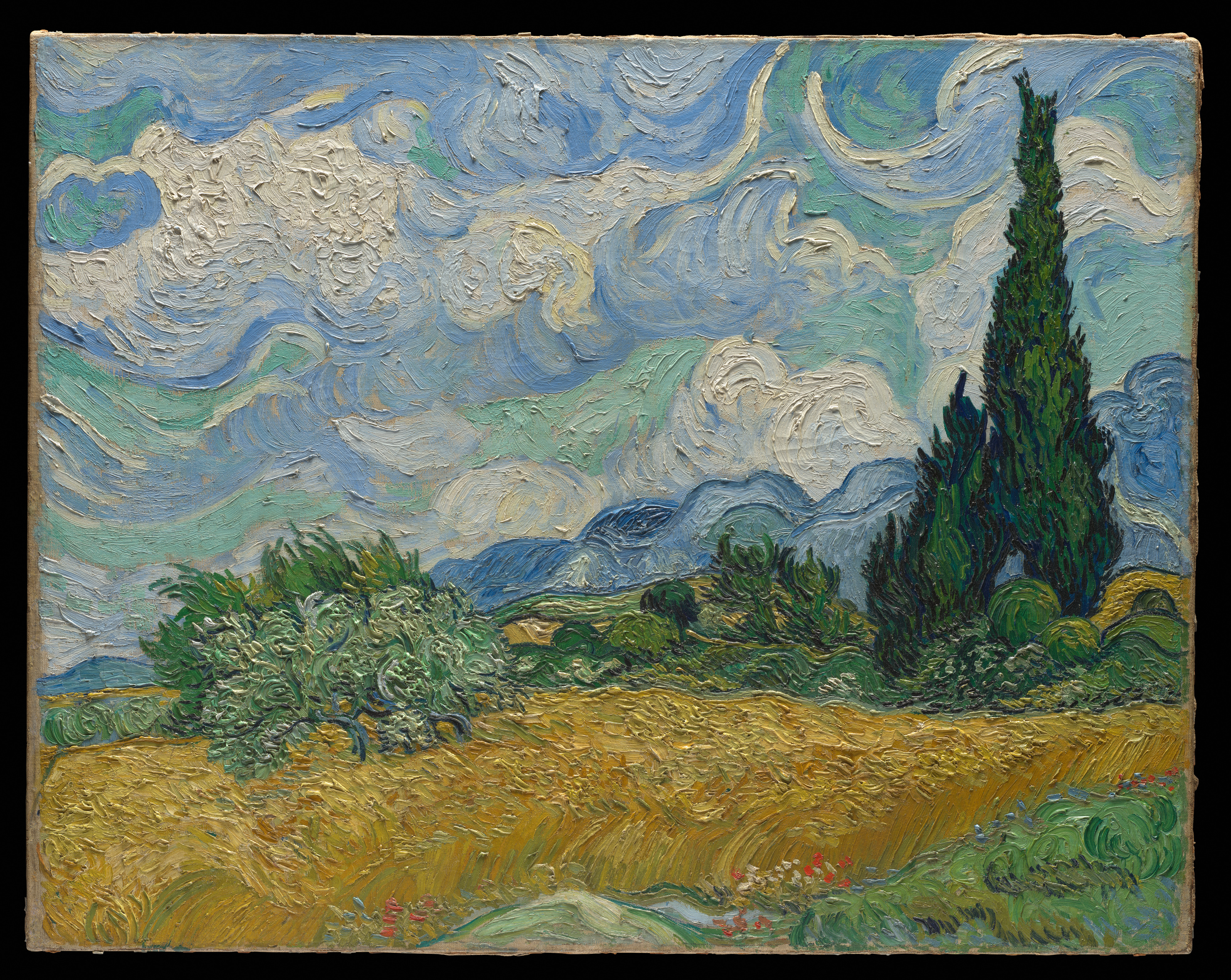 Wheat Field with Cypresses, Vincent van Gogh, 1889